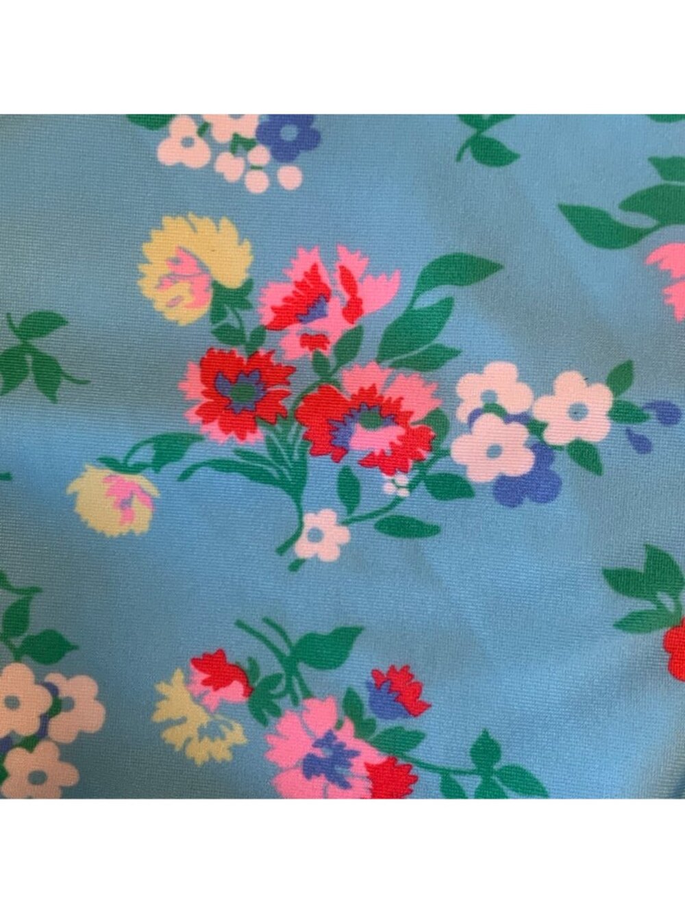 CATH KIDS Floral Swimsuit Girls 3-4 3T 4T Pink Blue Cross Back Ruffles Smocking - Picture 6 of 8
